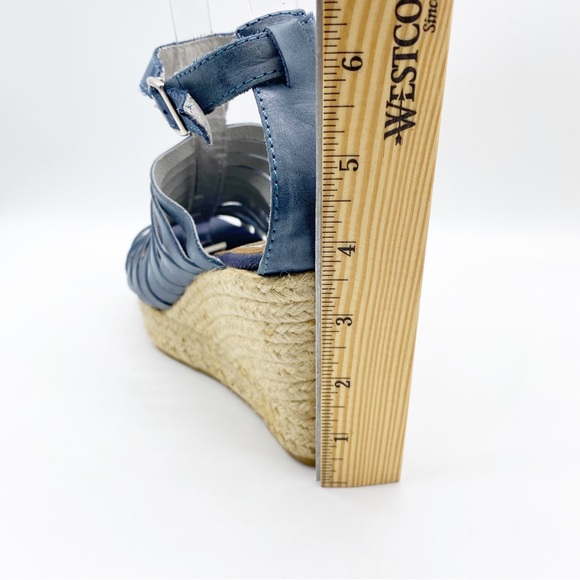 Kanna-Slate Blue Strappy Espadrille Wedges sz 38 - Picture 4 of 7